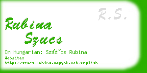 rubina szucs business card